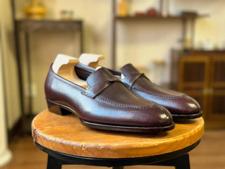 MARLON FIDDLEBACK | BROWN SPLIT TOE PENNY LOAFERS