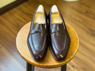 MARLON FIDDLEBACK | BROWN SPLIT TOE PENNY LOAFERS