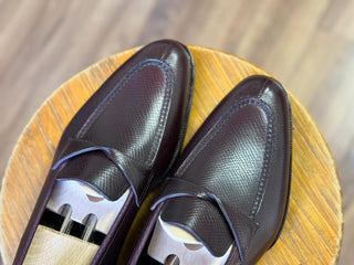 MARLON FIDDLEBACK | BROWN SPLIT TOE PENNY LOAFERS