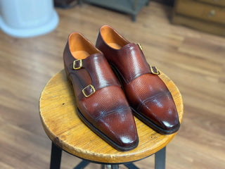 KEATON - BROWN PATINA DOUBLE MONK STRAPS