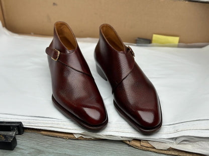 KEATON - RED BROWN SINGLE MONK ANKLE BOOTS