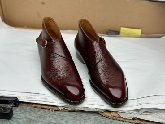 KEATON - RED BROWN SINGLE MONK ANKLE BOOTS