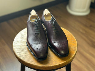 HAYDEN - BURGUNDY WHOLECUT CAP TOE LACEUPS