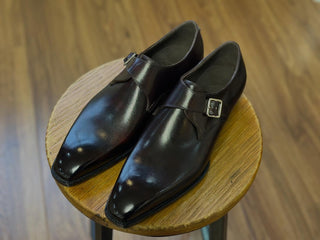 TYSON || PURPLE BROWN SINGLE MONK STRAP IN FIDDLEBACK SOLE