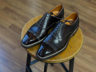 AIDEN - DARK BROWN CAP TOE OXFORDS LACEUPS
