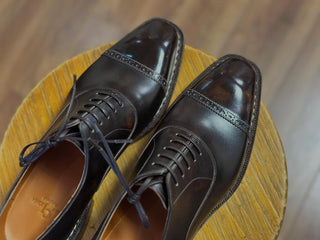 AIDEN - DARK BROWN CAP TOE OXFORDS LACEUPS