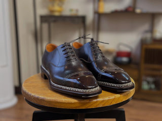 AIDEN - DARK BROWN CAP TOE OXFORDS LACEUPS