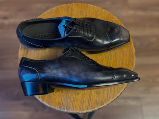 DORIAN - BLACK & GREY PATINA WHOLECUT LACE-UPS