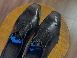 DORIAN - BLACK & GREY PATINA WHOLECUT LACE-UPS