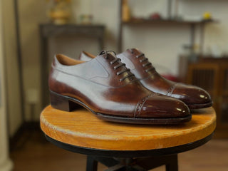 DONALD - BROWN CAP TOE LEATHER OXFORDS