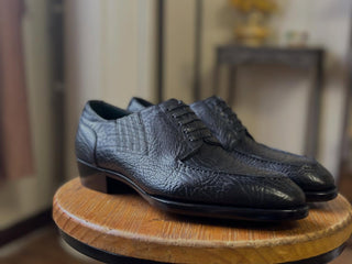 DASH - BLACK ALLIGATOR SPLIT TOE DERBY