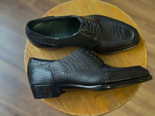 DASH - BLACK ALLIGATOR SPLIT TOE DERBY