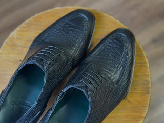 DASH - BLACK ALLIGATOR SPLIT TOE DERBY