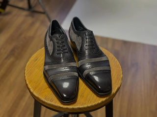 ORSO - GREY PATINA & GREY SUEDE LACEUPS