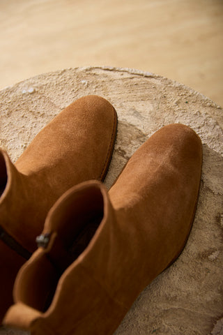 CAIRN 03 - BROWN SUEDE ZIPPER BOOTS