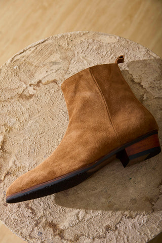 CAIRN 03 - BROWN SUEDE ZIPPER BOOTS