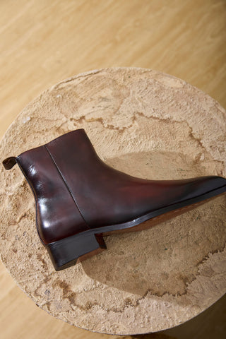 HARLAN 05 - RED BROWN ZIPPER BOOTS
