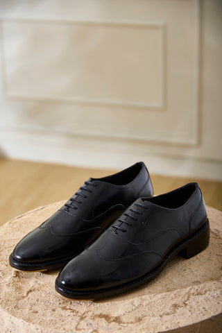 RIDGE 06 - BLACK WINGTIP LACEUPS