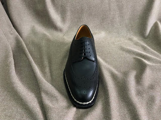 ARNOLD - BLACK LEATHER BROGUE WINGTIP DERBY LACEUPS