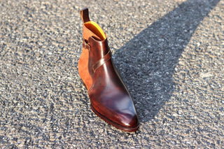 ALVIN - BROWN LEATHER JODHPUR BOOTS WITH BELT
