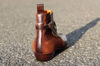 ALVIN - BROWN LEATHER JODHPUR BOOTS WITH BELT