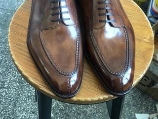 CLAUDIO- TAN LEATHER SPLIT TOE DERBY LACEUPS