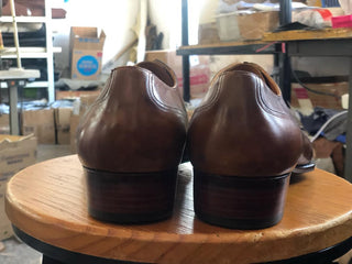 CLAUDIO- TAN LEATHER SPLIT TOE DERBY LACEUPS