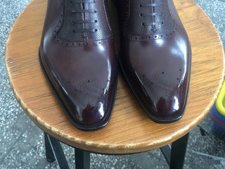 LORENZO - DARK BROWN BROGUE OXFORDS LACEUPS