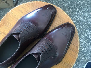 LORENZO - DARK BROWN BROGUE OXFORDS LACEUPS