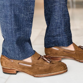 SILAS - SAND SUEDE TASSEL LOAFERS