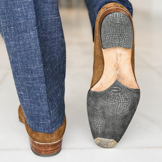 SILAS FIDDLEBACK | SAND SUEDE TASSEL LOAFERS